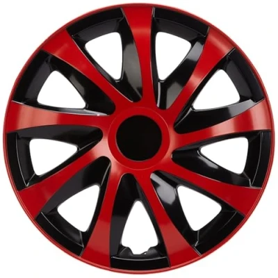 Afbeelding van DRACO Wieldoppen 15 &quot;NRM 4 stuks Rood met Zwart,