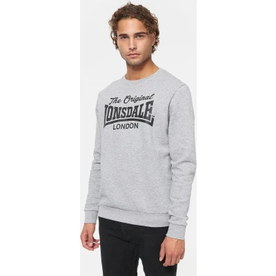 Afbeelding van Lonsdale Normale Passform Burghead Sweater, Heren, Maat: XXL, Marl grey black