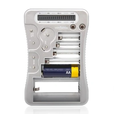 Afbeelding van FISHTEC Universele batterijtester digitaal display van de spanning batterijen AA/LR6, AAA/LR3, C/LR14, D/LR20, 9V, knoopbatterijen + alkalische grijs