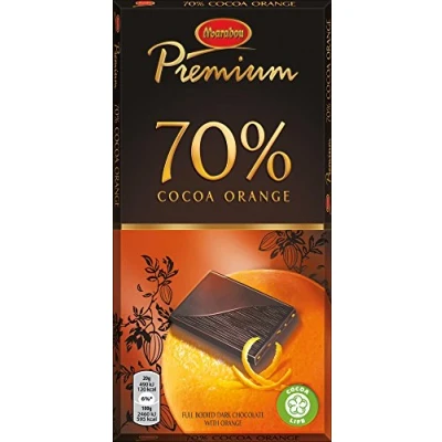 Afbeelding van 2 repen x 100 g Marabou Premium Orange Origineel Zweeds Pure Chocolade 70% Cacao