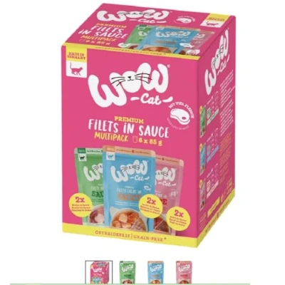Afbeelding van Voordeelpakket 24 x 85 g WOW Cat Filets in Saus kattenvoer nat
