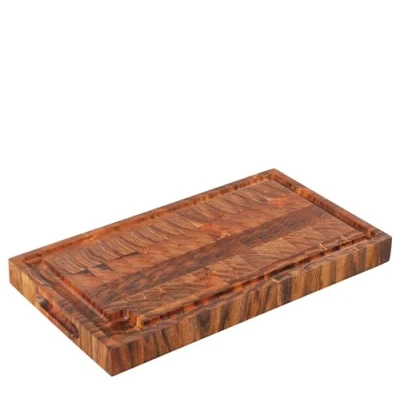 Afbeelding van Zassenhaus snijplank van acaciahout, trancheerplank met sapgoot, keukenplank, voorhoofdhout, mesvriendelijke houten voor vlees, duurzaam geteeld hardhout, 45 x 25 4 cm