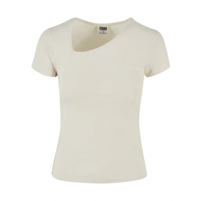 Afbeelding van Urban Classics Asymmetric Neckline Tshirt basic, Dames, Maat: 4XL, Whitesand