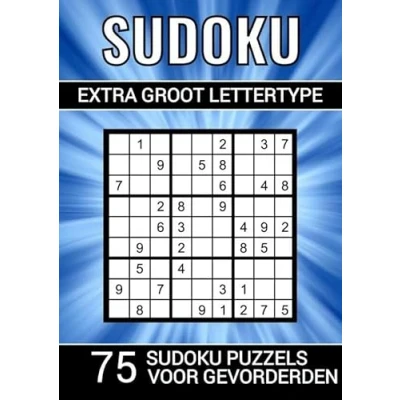 Afbeelding van Sudoku Extra Groot Lettertype 75 Puzzels voor Gevorderden