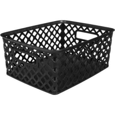 Afbeelding van 5Five Opbergmand/box van kunststof zwart 19 x 25 10 cm 4 liter Opbergmanden