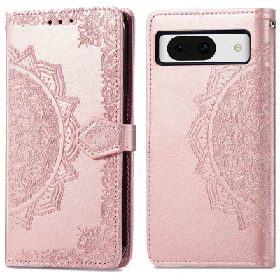 Afbeelding van Google Pixel 8 Hoesje Kunstleder iMoshion Bookcase Rosé goud Telefoonhoesje