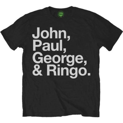 Afbeelding van The Beatles John, Paul, George &amp; Ringo Heren T shirt XXL Zwart