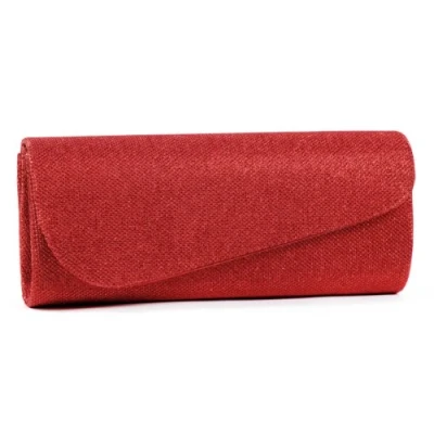 Afbeelding van Damara Schuine afdekking Shimmert dames clutch avondtas, rood, Large