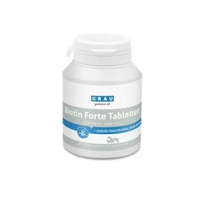 Afbeelding van GRAU het origineel Biotine Forte Tablets, soepele vacht en sterke klauwen voor honden katten, 1 verpakking (1 x 100 stuks), aanvullend diervoeder
