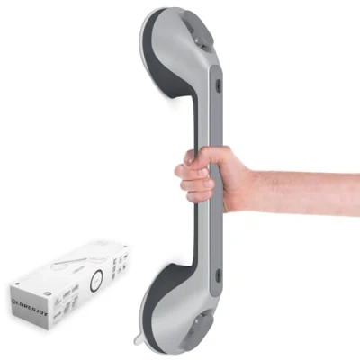 Afbeelding van LORESJOY 16 inch Handgrepen voor Senioren, Handgreep Douche Zonder Boren, Badkamer, met Zuignap, Douchegreep Mobiele Badkamer Zuigwaarschuwing