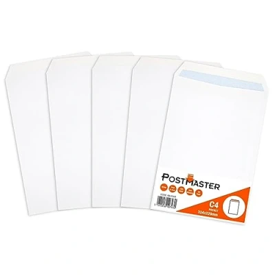 Afbeelding van Postmaster A4 Enveloppen Peel &amp; Seal 100GSM Wit Papier 25 Pack
