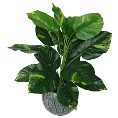 Afbeelding van Leaf Design UK Kunstplant duivels klimop Scindapsus Aureus, kunststof, 60 cm, zwart