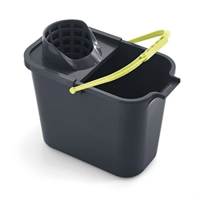 Afbeelding van Mery, Grijs en limoenkleurig 0111.32 emmer rechthoekig 12 liter met uitwring, polypropyleen, 23 x 37 29 cm