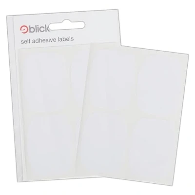 Afbeelding van Blick etiketten, wit, zelfklevende stickers, rechthoekig, 39 mm x 52 mm, 28 voor thuis, kantoor, familie, school, brieven, adres