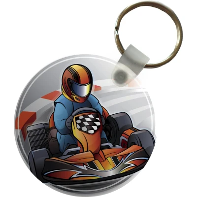 Afbeelding van Sleutelhanger een illustratie van karter Plastic Rond Uitdeelcadeautjes