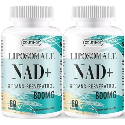 Afbeelding van Liposomaal NAD+ met trans resveratrol supplement Hooggedoseerd 800 mg per portie Een veelzijdig en neutraal anti aging eigenschappen (120 Count)