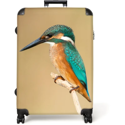 Afbeelding van NoBoringSuitcases.com® Koffer groot Reiskoffer lichtgewicht IJsvogel Dieren Natuur Rolkoffer met 4 wielen Grote trolley XL 98 liter bagage
