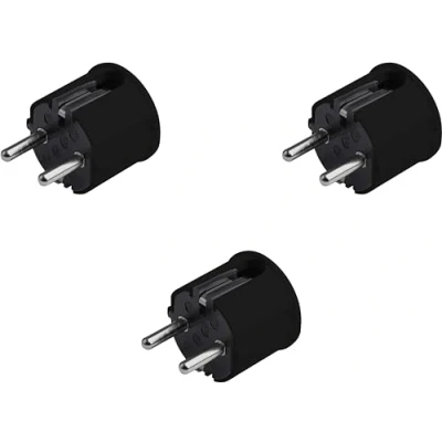 Afbeelding van Meister Veiligheidscontactstekker 3 stuks kunststof zwart 250 V 16 A maximale kabeldoorsnede 2,5 mm² IP20 binnen zijdelingse invoer/geaarde stekker trekontlasting / 7421630
