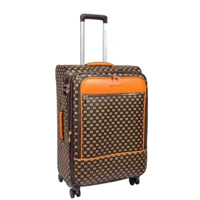 Afbeelding van Bruine uitbreidbare reisbagage Sterke softshell koffers