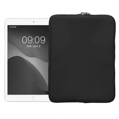 Afbeelding van kwmobile universele Tablet hoes Stevige stijlvolle voor tablets Neopreen sleeve Compatibel met 12,4&quot; 12,9&quot; donkergrijs