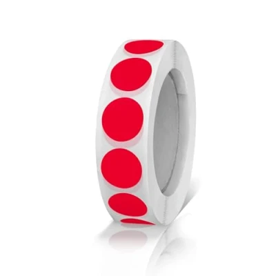 Afbeelding van Ronde Stickers 13mm Rood Zelfklevende Rol Kleine Stippen Labels Kleurcodering Cirkels Weerbestendig 1000 Stuks