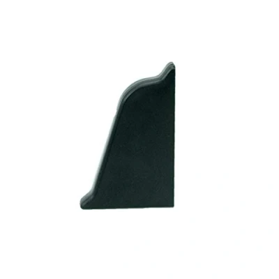 Afbeelding van DQ PP 1 x afdekprofiel eindstuk rechts, zwart, 38 25 mm, pvc, keukenstrip voor het werkblad, in de keuken, wandafsluitprofiel, tafelbladprofiel
