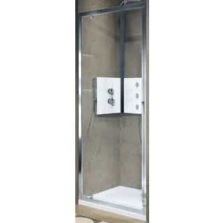 Afbeelding van Novellini Lunes 2.0 G draaideur voor nis, helder/chroom 96/102b x