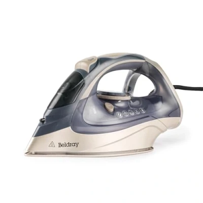Afbeelding van Beldray Titanium Powerlite Stoomstrijkijzer Keramische Zoolplaat, Automatische Uitschakeling, 200g/min Stoomstoot, 320ml Watertank, 3m Snoer, Voorverwarming &amp; Klaar Indicatorlampjes