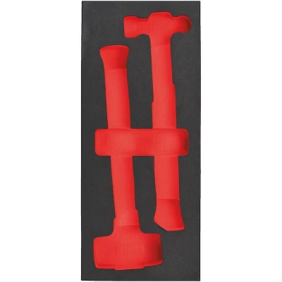 Afbeelding van Milwaukee Empty 2 pc BallPeen &amp; Dead blow hammer Foam set Lege inlay hamer (2 delig) 4932493683