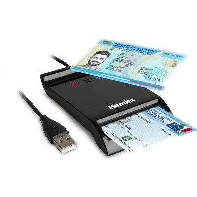 Afbeelding van Hamlet HUSCR NFC smart card reader Binnen USB 2.0 Zwart