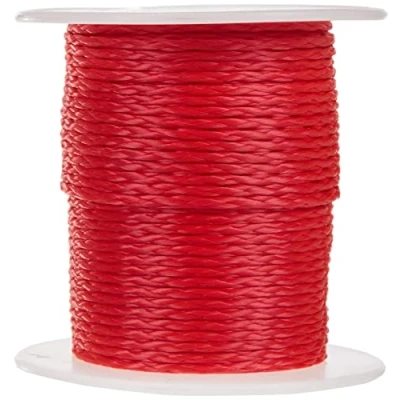 Afbeelding van Meister Metselaarskoord rood 50 m lengte Ø 2,0 mm polyethyleen gevlochten knoopvast scheurvast &amp; belastbaar op spoel/richtsnoer/bouwsnoer/soldeersnoer/bestratingskoord / 6306210