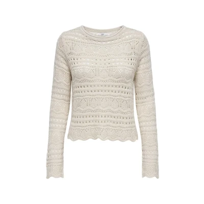 Afbeelding van Jacqueline De Yong Jdysun Lay L/S Boatneck Pullover KNT Noos, Tapioca, S