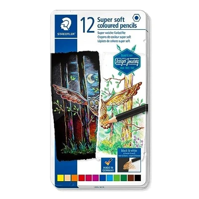 Afbeelding van Staedtler kleurpotlood Design Journey Super Soft, metalen doos met 12
