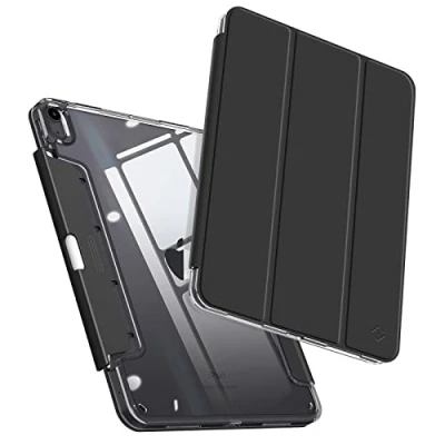 Afbeelding van Fintie Hoes voor iPad Air 11 inch M2 (2024), 5e generatie (2022) / 4e Gen 10,9 inch, kristalheldere achterkant met discrete, intrekbare penhouder, zwart