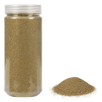 Afbeelding van HEKU Hoogwaardig goudkleurig decoratief zand (ca. 750 g), fijne korrel (0,1 0,5 mm), hersluitbare doos, veelzijdig voor decoratie en knutselwerk, goud