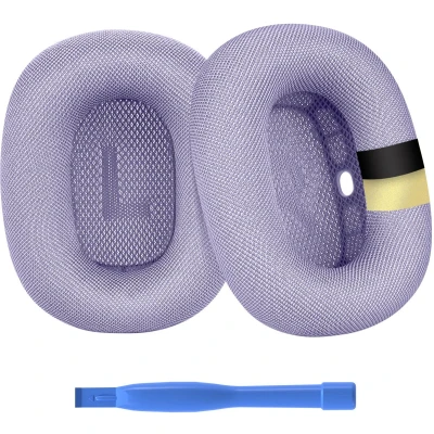 Afbeelding van Vervangende Oorkussens voor AirPods Max Hoofdtelefoon van MMOBIEL Premium Mesh Fabric Koptelefoon met Siliconen Laag Noise Isolation Earpads Paars