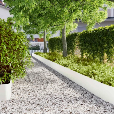 Afbeelding van vidaXL Gazonranden 10 st 25x103 cm koudgewalst staal wit