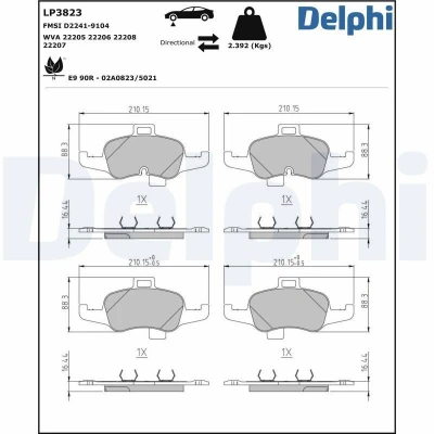 Afbeelding van Delphi Diesel Remblokset LP3823