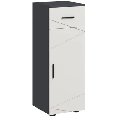 Afbeelding van kleankin Badezimmerschrank Beistellschrank Badschrank mit Schublade, Verstellbar Ablagen, Aufbewahrungsschrank für Badezimmer, Wohnzimmer 30 x 82 cm Grau