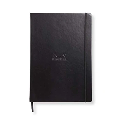 Afbeelding van RHODIA 118369C Rigid Notebook Webnotebook Zwart A4 Gelinieerd 192 pagina&#039;s Clairefontaine Ivoorpapier 90 g/m? Bladwijzer, Elastische sluiting Kunstleer Cover