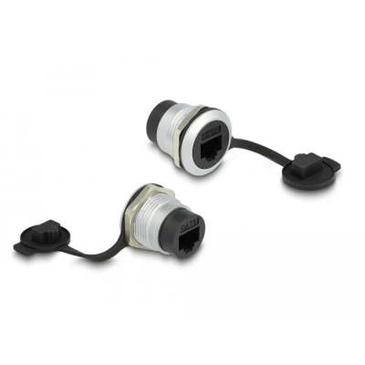 Afbeelding van Delock RJ45 Cat.6 Einbaubuchse mit Staubschutzkappe