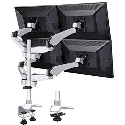 Afbeelding van SpeaKa Professional SP 3957076 Flex Monitor tafelbeugel 4 voudig 25,4 cm (10) 68,6 (27) Zwart, Zilver In hoogte verstelbaar, Kantelbaar, Zwenkbaar,