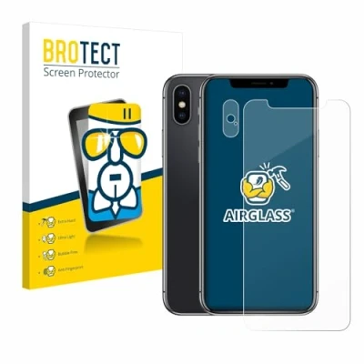 Afbeelding van BROTECT Glas Screen Protector voor Apple iPhone X (Voor+Camera) Schermbeschermer [9H Hardheid, Beschermglas Folie niet Gehard Glas]