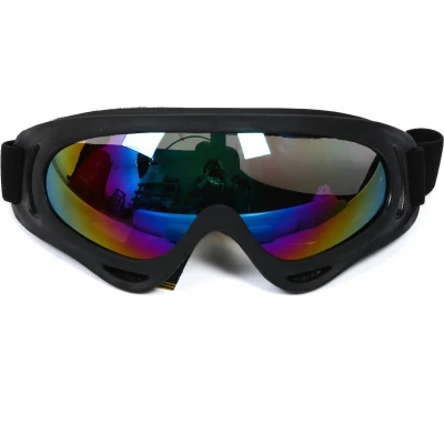Afbeelding van Skibril Zwart Met Olieglazen Ski Bril Foute Party Carnaval Après Verkleedaccessoire Volwassenen One Size