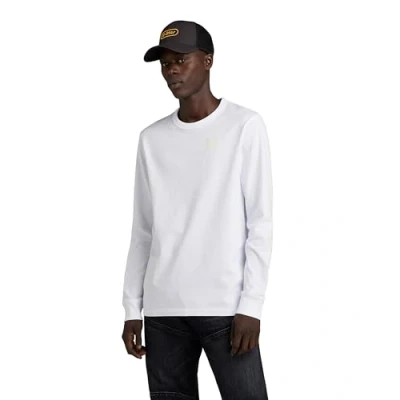 Afbeelding van G STAR RAW Heren Premium Base R T shirt met lange mouwen, wit (White D23455 c336 110), L