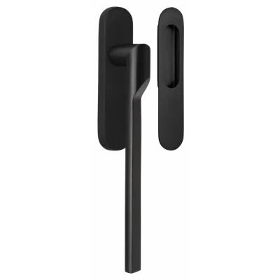 Afbeelding van Formani Rivio by Gensler GL231 massieve set hefschuifdeurbeslag PVD mat zwart