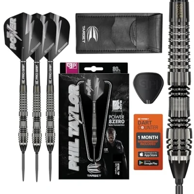 Afbeelding van Target Phil Taylor Power 8ZERO 4 Black Titanium Swiss Point 80% Dartpijlen 23 Gram