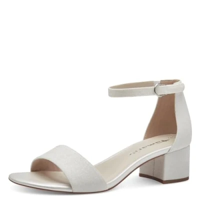 Afbeelding van Tamaris M2820142 damessandalen met hak, 172 White Glam, 39 EU