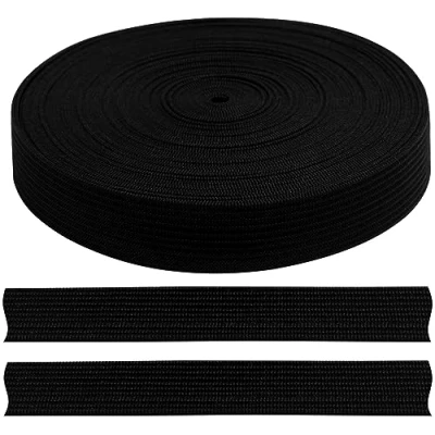 Afbeelding van AERZETIX C67532 plat gevlochten elastiek 10 meter breedte 15 mm polyester + latex kleur zwart