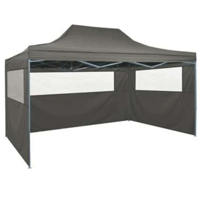 Afbeelding van Partytent met 3 zijwanden inklapbaar 3x4 m staal antraciet